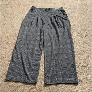 HALARA Gray Plaid Wide Leg Trousers